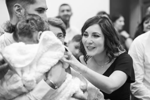 Portrait photo noir et blanc de la maman